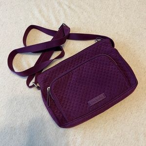 Vera Bradley Little Hipster Crossbody Gloxinia Purple RFID Protection Like New